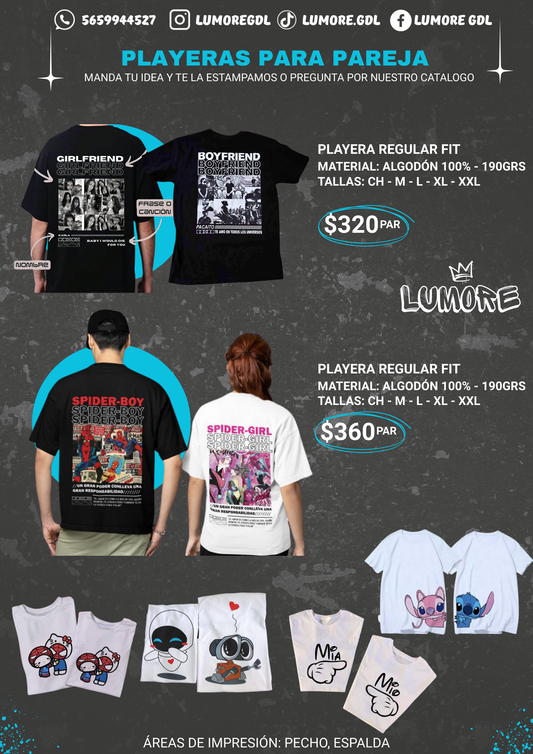 Playeras Duo Parejas