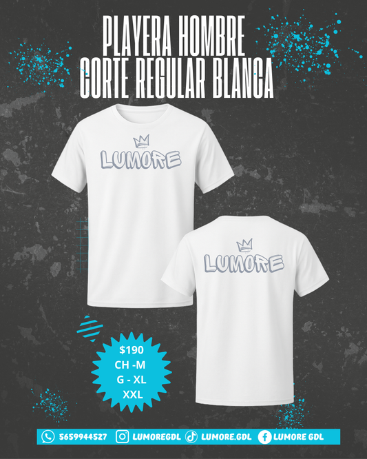 PLAYERA BLANCA CORTE REGULAR HOMBRE