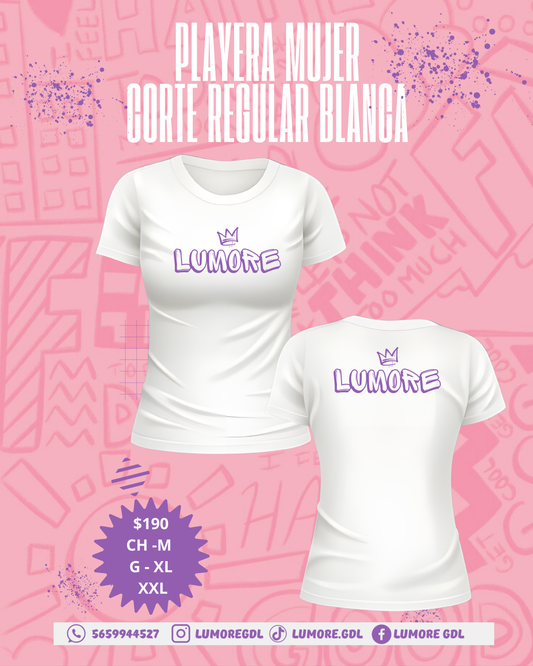 PLAYERA BLANCA CORTE REGULAR MUJER